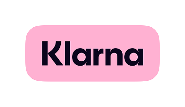 Klarna pink logo with black text