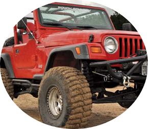 2.5 inch lift kit installed on Jeep TJ Wrangler