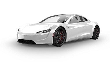 White electric car similar to Tesla